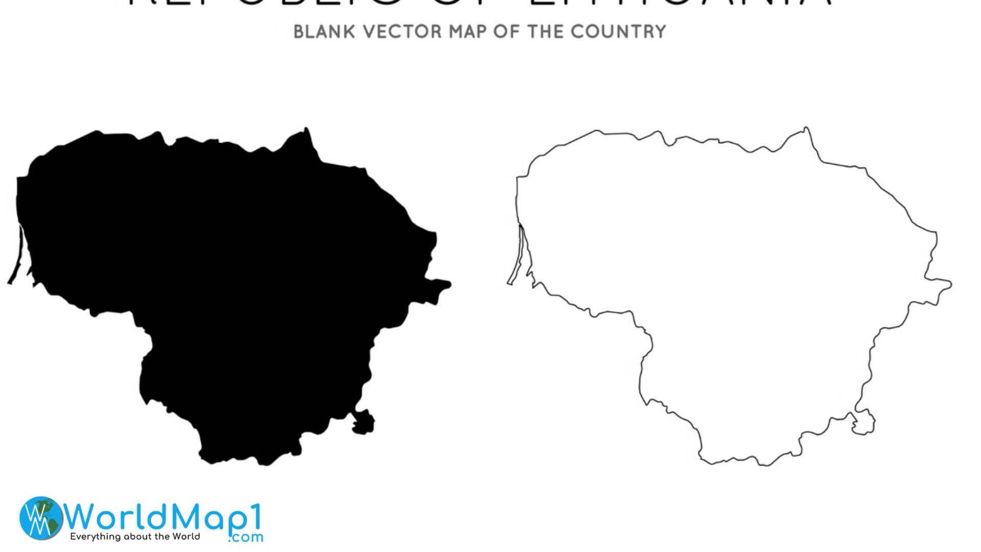 Blank Vector Map of Lithuania